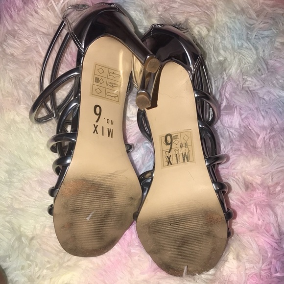 Mix No. 6 Silver Strappy Heels - Picture 5 of 9